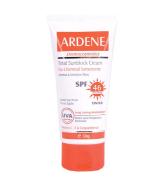 کرم ضد آفتاب رنگی آردن با SPF46 مناسب پوست معمولی و حساس حجم 50 میلی لیتر