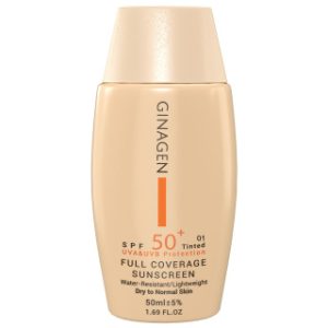 کرم ضد آفتاب رنگی ژیناژن مدل Full Coverage با spf 50 مناسب پوست معمولی و خشک حجم 50 میلی لیتر
