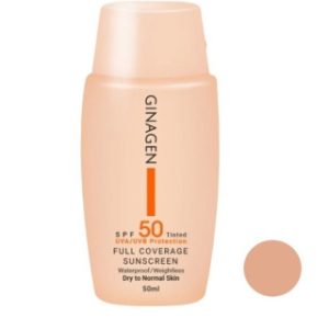 کرم ضد آفتاب رنگی ژیناژن مدل SPF50 شماره 02 مناسب پوست معمولی و خشک حجم 50 میلی لیتر