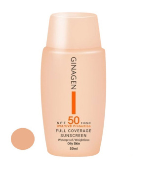کرم ضد آفتاب رنگی ژیناژن مدل SPF50 شماره 03 مناسب پوست چرب و مختلط حجم 50 میلی لیتر
