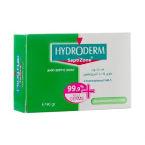صابون ضدعفونی کننده هیدرودرم حاوی 0.5 درصد کلروزاینلول وزن 90 گرم