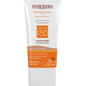 کرم ضد آفتاب کرم پودری هیدرودرم با SPF50 مناسب انواع پوست حجم 40 میلی لیتر