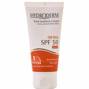 کرم ضد آفتاب رنگی هیدرودرم با SPF50 مناسب انواع پوست حجم 50 میلی لیتر