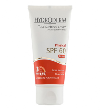 کرم ضد آفتاب رنگی هیدرودرم با SPF60 مناسب پوست خشک و حساس حجم 50 میلی لیتر
