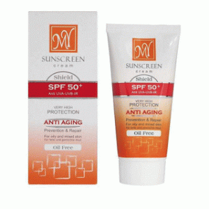 کرم ضد آفتاب بی رنگ مای با SPF50 مناسب پوست معمولی تا خشک حجم 50 میلی لیتر