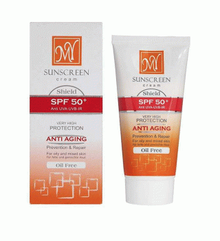 کرم ضد آفتاب بی رنگ مای با SPF50 مناسب پوست معمولی تا خشک حجم 50 میلی لیتر