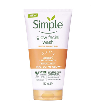 ژل شستشو صورت ویتامین C مدل Glow حجم 150میل سیمپل