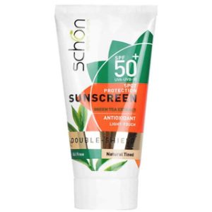 کرم ضد آفتاب رنگی طبیعی شون مدل Double Shield با SPF50 مناسب پوست چرب حجم 50 میلی لیتر
