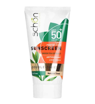 کرم ضد آفتاب رنگی طبیعی شون مدل Double Shield با SPF50 مناسب پوست چرب حجم 50 میلی لیتر