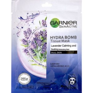 ماسک ورقه ای صورت حاوی عصاره اسطوخودوس و هیالورونیک اسید 28گرم گارنیر