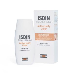فلوئید ضد آفتاب رنگی ایزدین مدل ACTIVE UNIFY با SPF50 مناسب انواع پوست حجم 50 میلی لیتر